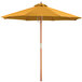 Lancaster Table & Seating 7 1/2' Yellow Pulley Lift Umbrella with 1 1/2" Hardwood Pole Main Thumbnail 3