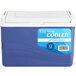 A blue Choice cooler with a white lid and bail handle.