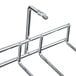 A chrome metal Regency wire bar glass rack with hooks.