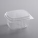 Choice 16 oz. Clear RPET Tall Hinged Deli Container with Domed Lid - 50/Pack Main Thumbnail 3