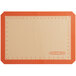 Baker's Mark 11 3/4" x 16 1/2" Half Size Heavy-Duty Orange Indexed Silicone Non-Stick Baking Mat Main Thumbnail 3