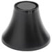 An American Metalcraft black melamine pedestal with a round top and black rim.