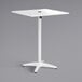 Lancaster Table & Seating 32" x 32" White Powder-Coated Aluminum Bar Height Outdoor Table with Umbrella Hole Main Thumbnail 3