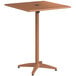 Lancaster Table & Seating 32" x 32" Brown Powder-Coated Aluminum Bar Height Outdoor Table with Umbrella Hole Main Thumbnail 3