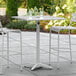 Lancaster Table & Seating 32" x 32" Silver Powder-Coated Aluminum Bar Height Outdoor Table with Umbrella Hole Main Thumbnail 1