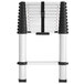 A black and white Cosco aluminum ladder with a soft-close locking mechanism.