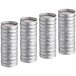 A stack of silver Regular Mouth lids and bands for canning jars.