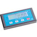 An AvaWeigh PZ10 digital pizza scale with a blue electronic display.