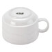 A white book-shaped CAC tea cup with a handle.