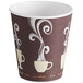 A Dart ThermoGuard paper hot cup with a brown and white coffee design.