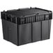 A black Choice stackable chafer tote with attached lid.