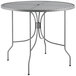 Lancaster Table & Seating Harbor Gray 36" Round Outdoor Standard Height Table with Ornate Legs Main Thumbnail 3