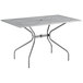 Lancaster Table & Seating Harbor Gray 30" x 48" Rectangular Dining Height Powder-Coated Steel Mesh Table with Modern Legs Main Thumbnail 3