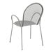 A Lancaster Table & Seating Harbor Gray Outdoor Arm Chair with a wire back and seat.