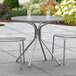Lancaster Table & Seating Harbor Gray 36" Round Outdoor Standard Height Table with Modern Legs Main Thumbnail 1