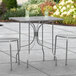 Lancaster Table & Seating Harbor Gray 24" x 30" Rectangular Outdoor Standard Height Table with Ornate Legs Main Thumbnail 1