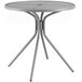 Lancaster Table & Seating Harbor Gray 30" Round Outdoor Standard Height Table with Modern Legs Main Thumbnail 3