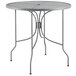 Lancaster Table & Seating Harbor Gray 30" Round Outdoor Standard Height Table with Ornate Legs Main Thumbnail 3