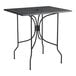 A black rectangular Lancaster Table & Seating outdoor table with ornate legs.