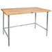 John Boos & Co. HNB13 Wood Top Work Table with Galvanized Base - 36" x 36" Main Thumbnail 1