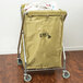 Lavex Lodging Commercial Laundry Cart/Trash Cart, 10 Bushel Folding Metal Frame and Canvas Bag Main Thumbnail 1