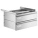 A stainless steel Regency double-stacked drawer set with two drawers.