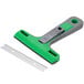 A green and grey plastic package of Unger 4" Reversible Carbon Steel Replacement Blades.