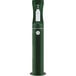An Elkay Evergreen outdoor water bottle filling station with a white button and label.