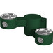 An Evergreen Elkay outdoor wall mount drinking fountain with two stainless steel bowls.