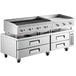A Cooking Performance Group stainless steel chef base with drawers under a griddle.