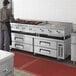 Cooking Performance Group 84" 4 Drawer Refrigerated Chef Base with 48" Gas Radiant Charbroiler and 36" Griddle - 250,000 BTU Main Thumbnail 1
