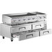 Cooking Performance Group 84" 4 Drawer Refrigerated Chef Base with 60" Gas Radiant Charbroiler and 24" Griddle - 260,000 BTU Main Thumbnail 4