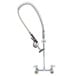 Equip by T&S 5PR-8W00 Wall Mounted 31 1/2" High Pre-Rinse Faucet with 8" Adjustable Centers, 44" Hose, and 6" Wall Bracket Main Thumbnail 4