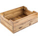 A Tablecraft acacia wood food box with two compartments.