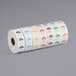 A roll of Noble Products Tuesday removable day of the week clock labels with different colored labels for each day.