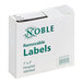 A box of Noble 1" x 2" removable hospital labels containing 500 labels per roll.