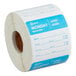 A roll of removable Monday day of the week labels with blue accents and spaces for item, date, time, use by, employee, and manager information.