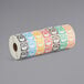 A roll of Noble Products dissolvable clock labels with different colored stickers.