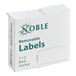 A box of Noble 1" x 2" removable blank labels containing 500 labels per roll.