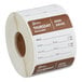 A roll of removable Thursday day of the week labels from Noble Products, each measuring 2 inches by 2 inches.