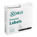 A box of Noble Products 1" x 2" permanent hospital labels containing 500 labels per roll.