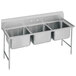 Advance Tabco T9-3-54 Regaline Three Compartment Stainless Steel Commercial Sink - 62" Long, 16" x 20" x 12" Compartments Main Thumbnail 1