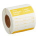 A roll of Noble Products dissolvable Tuesday day of the week labels with spaces for item, date, time, use by, employee, and manager information.