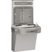 An Elkay wall mount water fountain with a water bottle filling station.