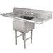 Advance Tabco FC-1-1818-18RL One Compartment Stainless Steel Commercial Sink with Two Drainboards - 54" Main Thumbnail 1