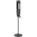A black metal Lavex stainless steel automatic soap dispenser stand.