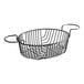 An Acopa black wire basket with handles.
