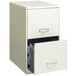 A Hirsh Industries white file cabinet with two drawers.