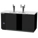 Beverage-Air DD68HC-1-B-069 (2) Triple Tap Kegerator Beer Dispenser with Left Side Compressor - Black, 3 (1/2) Keg Capacity Main Thumbnail 1