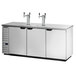 Beverage-Air DD78HC-1-S-ALT-072 1 Double and 1 Triple Tap Kegerator Beer Dispenser with Right Side Compressor - Stainless Steel, 4 (1/2) Keg Capacity Main Thumbnail 1